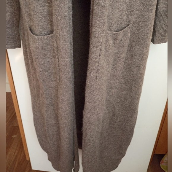 Catherine Malandrino Front Pockets Cashmere Long Open Cardigan Sweater sz S - Picture 2 of 10
